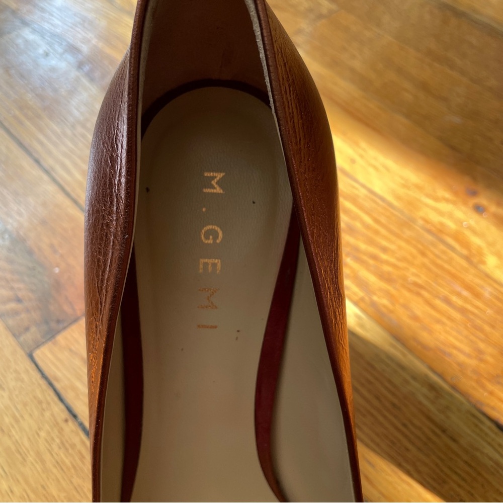 M. Gemi Lustro Suede+Leather Heels Ombré Chianti Copper red holiday metallic 38 - Picture 8 of 13